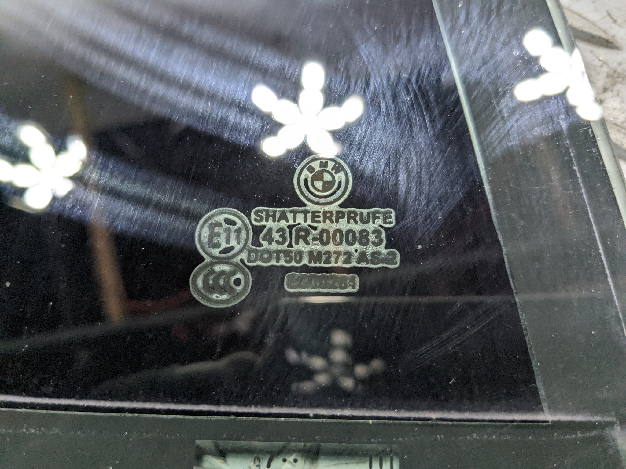 07 - 08 BMW 328I OEM DOOR WINDOW VENT GLASS WITH PRIVACY TINT REAR RIGHT SIDE