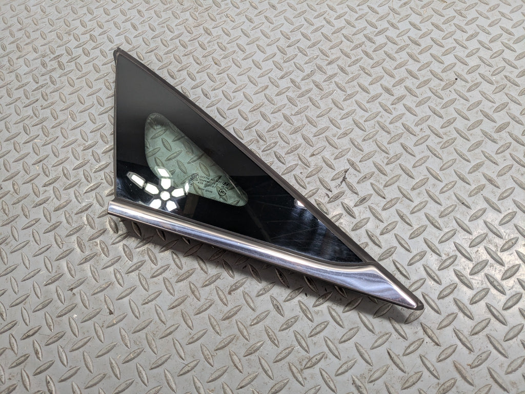 2011 - 2013 HYUNDAI SONATA OEM QUARTER GLASS WITH CHROME STRIP REAR DRIVER LEFT