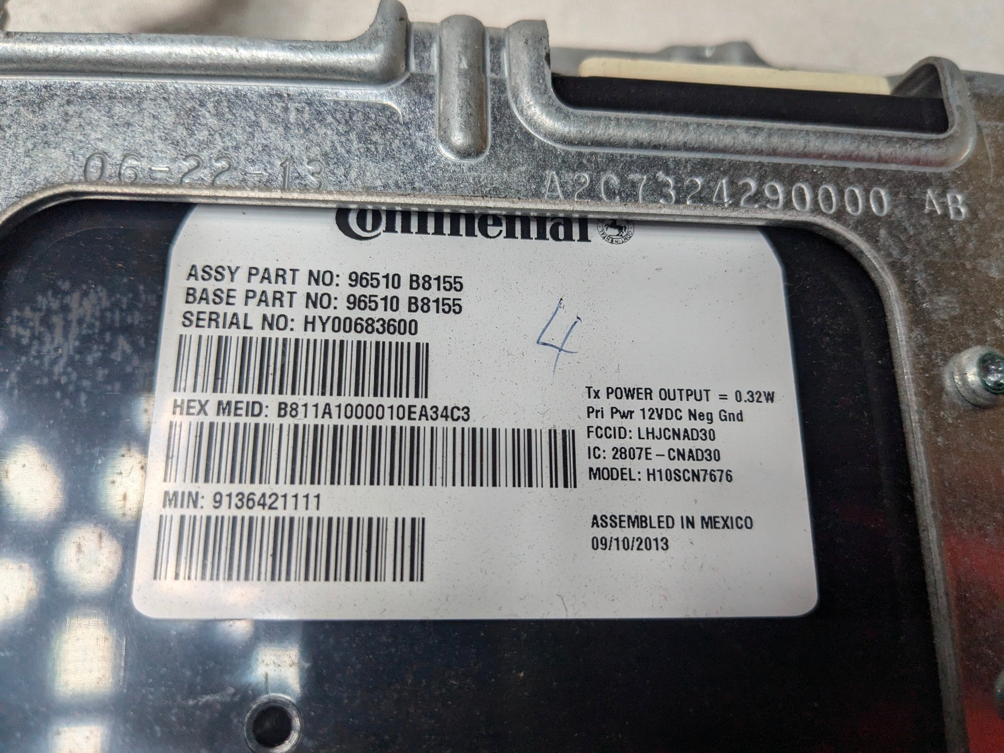 2013 - 2016 HYUNDAI SANTA FE OEM TELEMATICS COMMUNICATION CONTROL MODULE UNIT