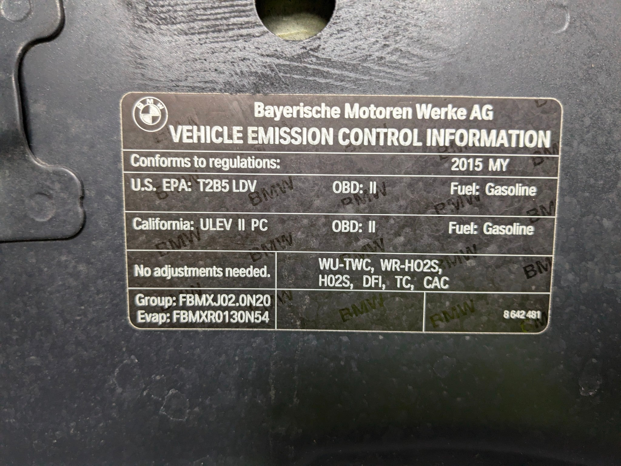 2013 - 2015 BMW X1 OEM FRONT HOOD BONNET SHELL PANEL BLACK