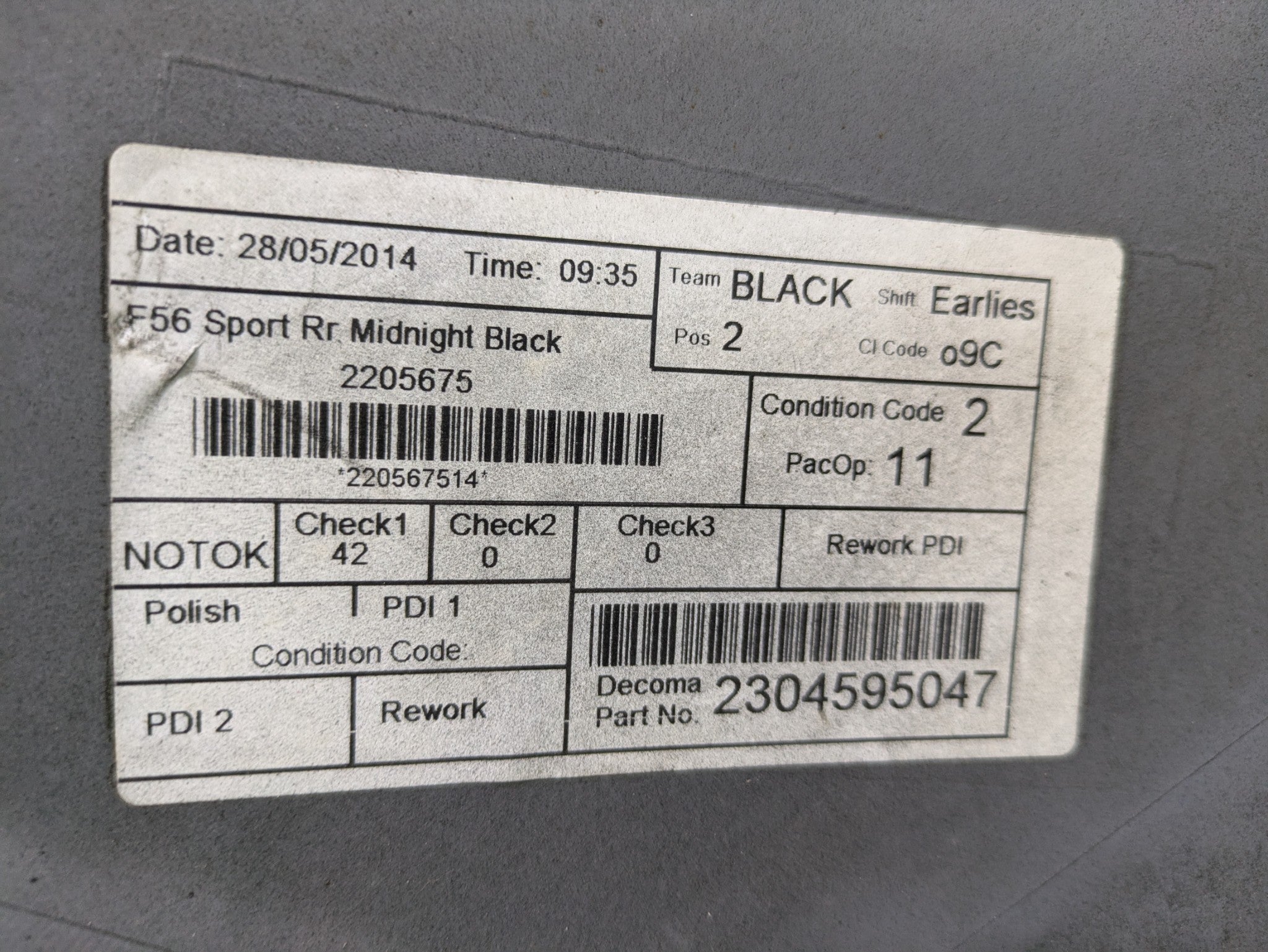 14 - 17 MINI COOPER OEM REAR BUMPER COVER PANEL ASSEMBLY ABSOLUTE BLACK METALLIC