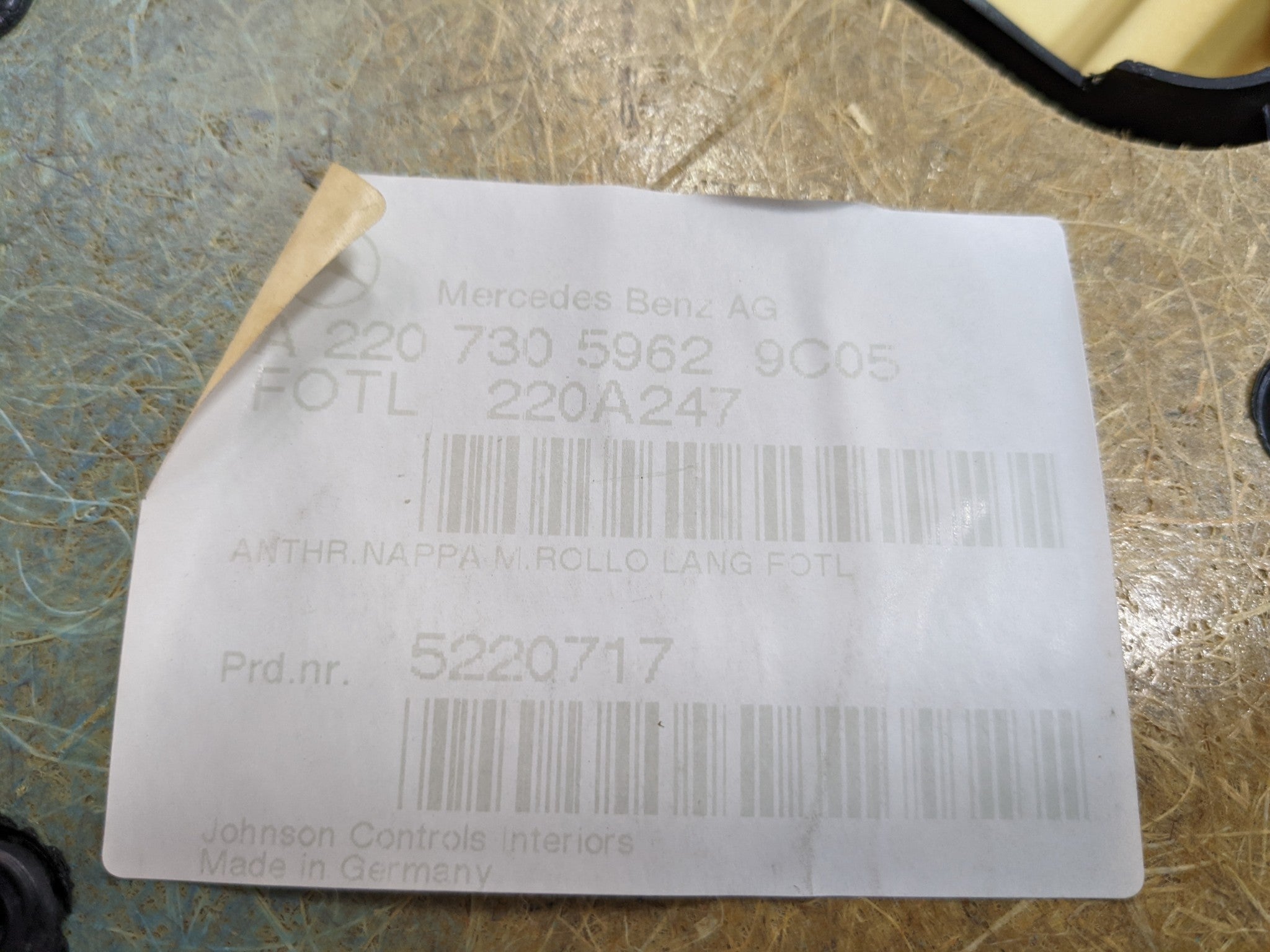 97 - 05 MERCEDES-BENZ S500 OEM INTERIOR DOOR TRIM PANEL REAR LEFT DRIVER SIDE