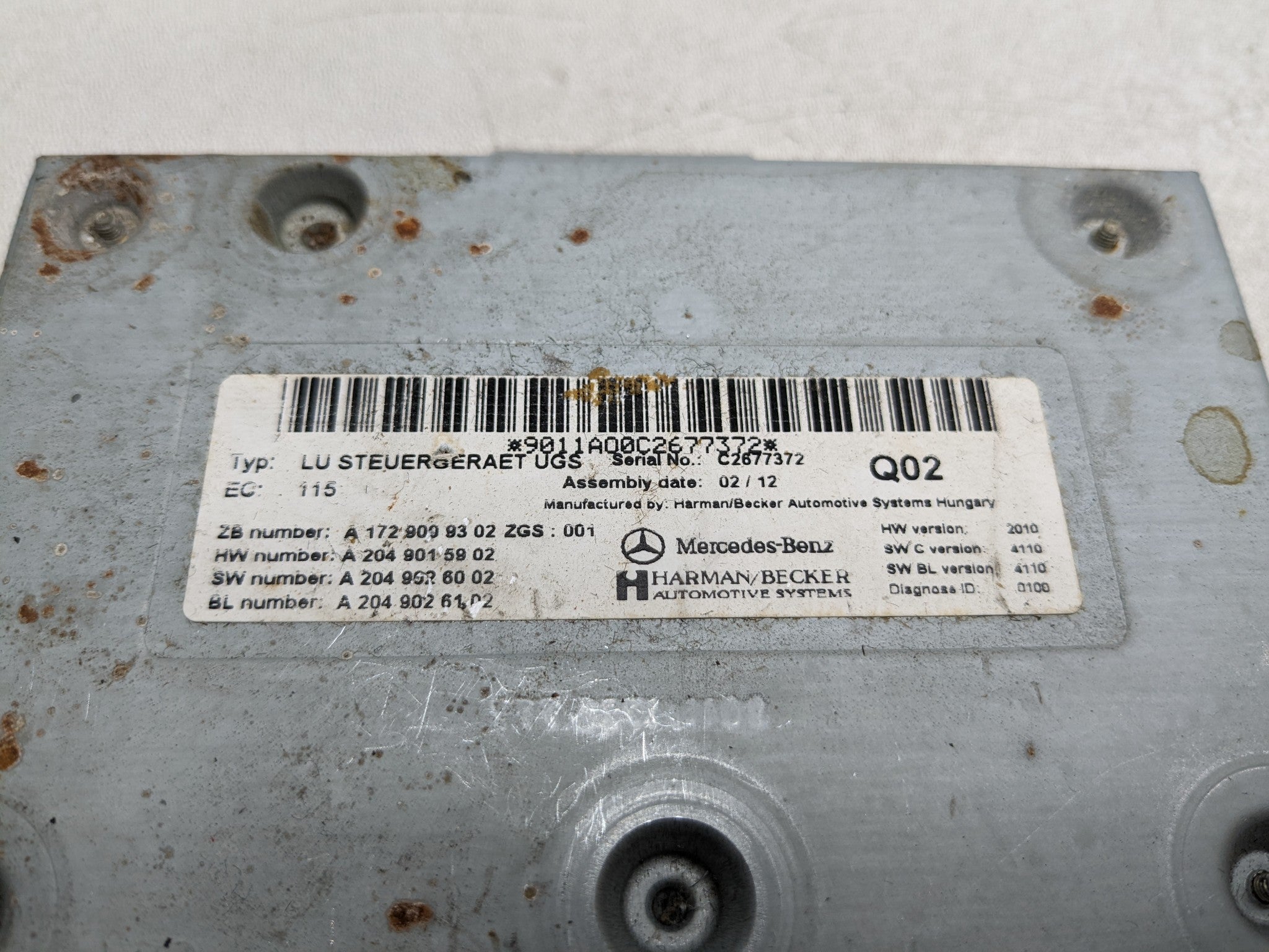 2012 - 2018 MERCEDES-BENZ CLS550 OEM COMMUNICATION INTERFACE CONTROL MODULE UNIT