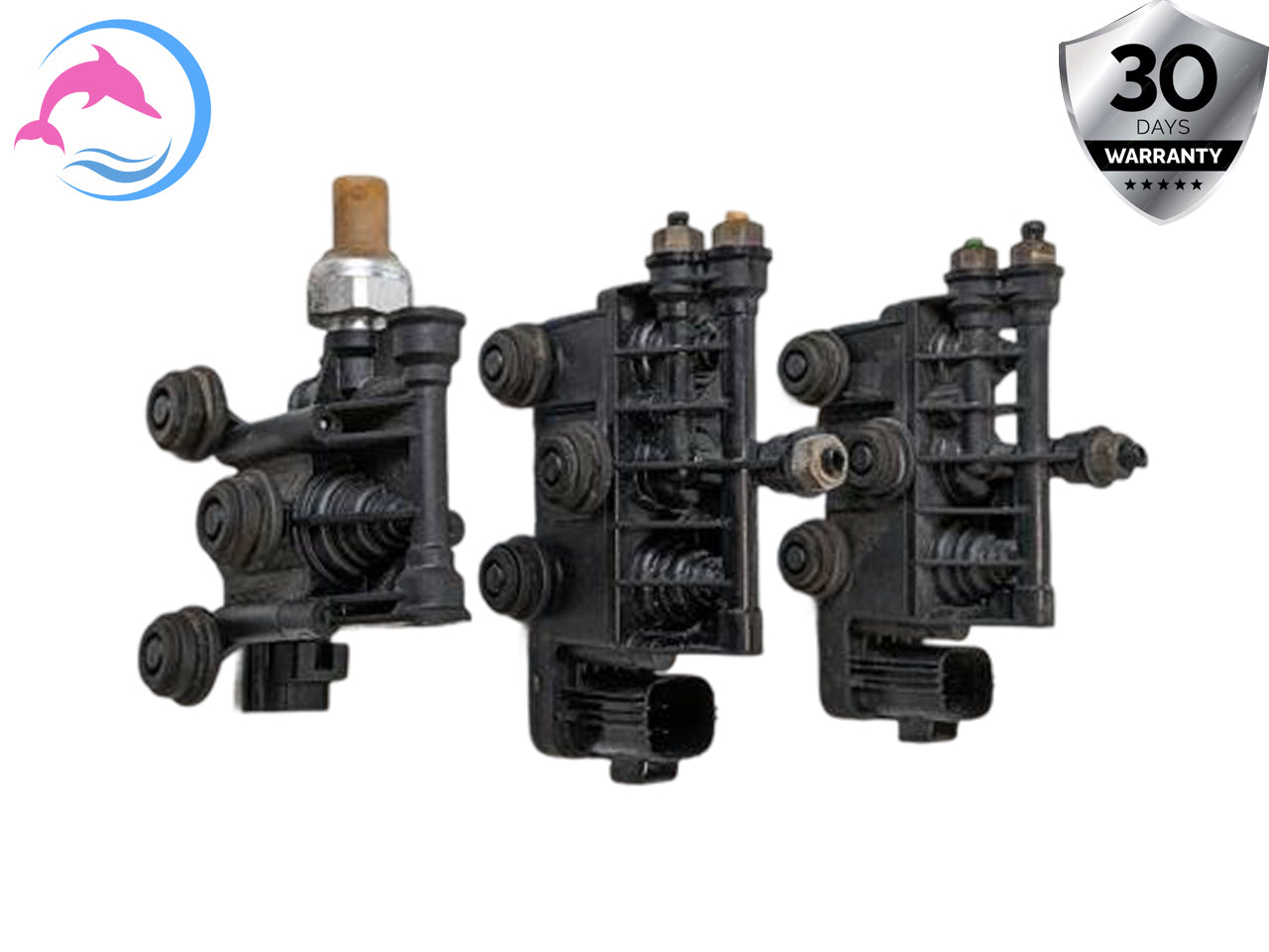 10 - 13 OEM LR RANGE ROVER SPORT AIR SUSPENSION RELIEF VALVE BLOCK SET OF THREE